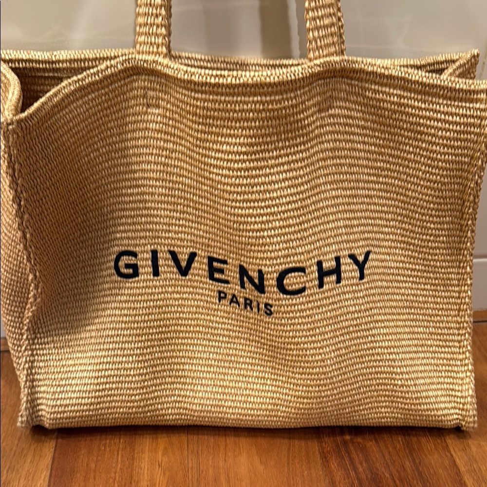 Givenchy Tan Woven Tote Bag with Logo